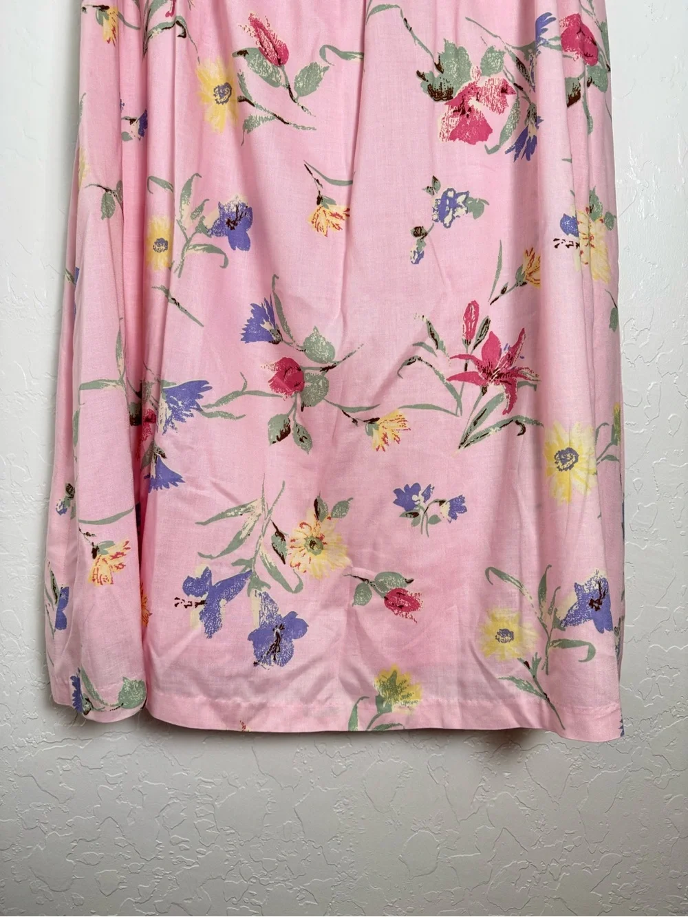 Fred Thomas Vintage Watercolor Floral Pink Midi Skirt